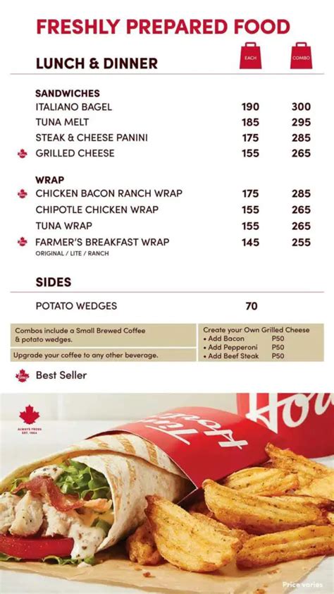 Tim Hortons Menu Philippines (2024) — Philippine Menus.
